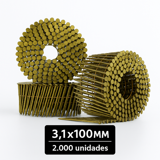 CLAVO HELICOIDAL EN BOVINA 3.1 x 100 MM