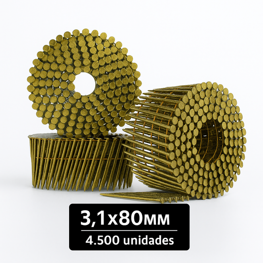 CLAVO HELICOIDAL EN BOVINA 3.1 x 80 MM