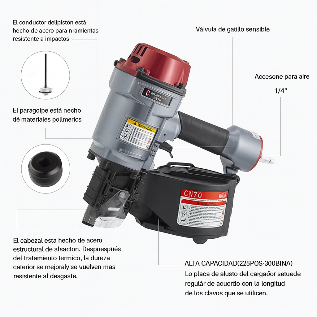 Clavadora Neumática CN70 Meite - Para Montaje de Pallets y Cajas