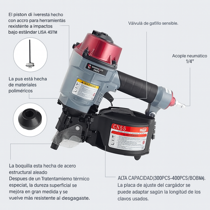 Clavadora Neumática CN55 Meite - Para Palets de Madera