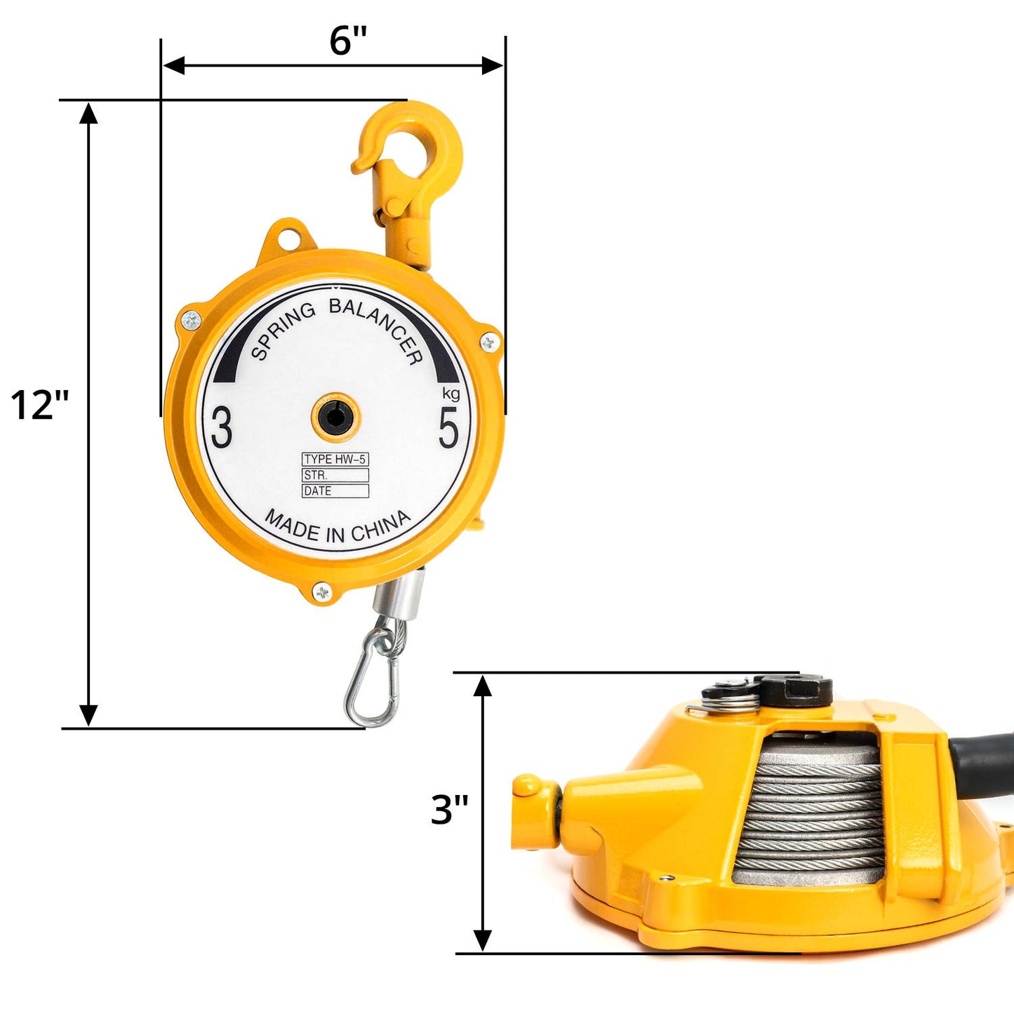 BALANCIN DE CARGA RETRACTIL 3 a 5 KGS / PIOLA 1.5 MTS